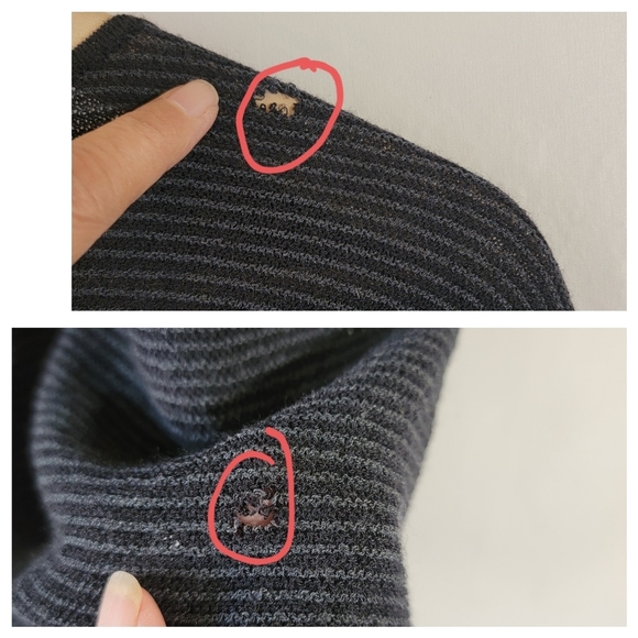 EILEEN FISHER Black Gray 100% Wool Top Size S Textured V-neck High-Low Cozy Goth - Picture 10 of 12